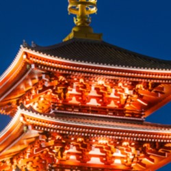A famous temple located in Tokyo, Japan
